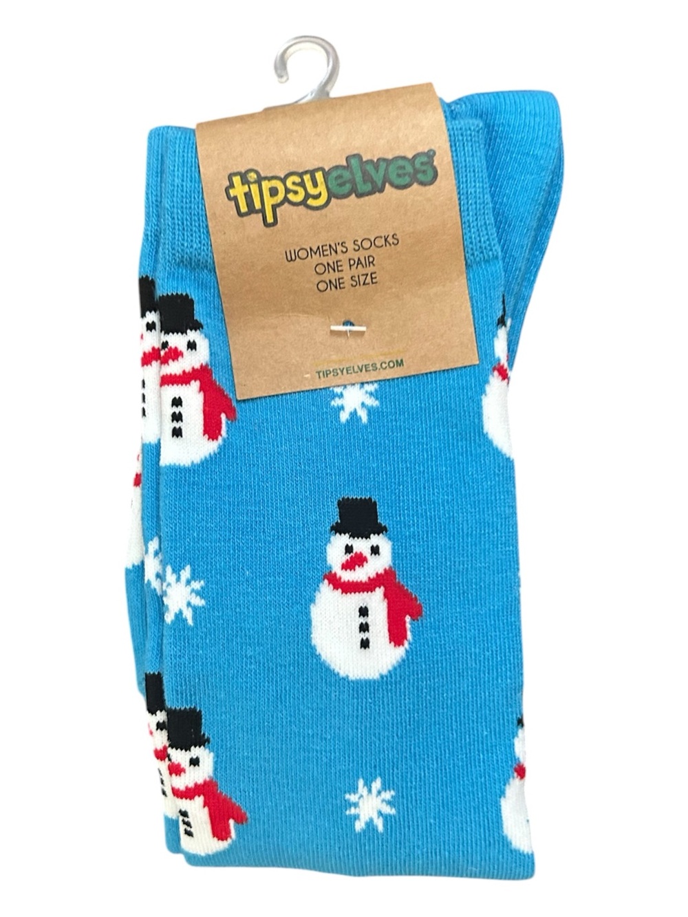 Tipsy Elves Blue Snowman Pattern Socks